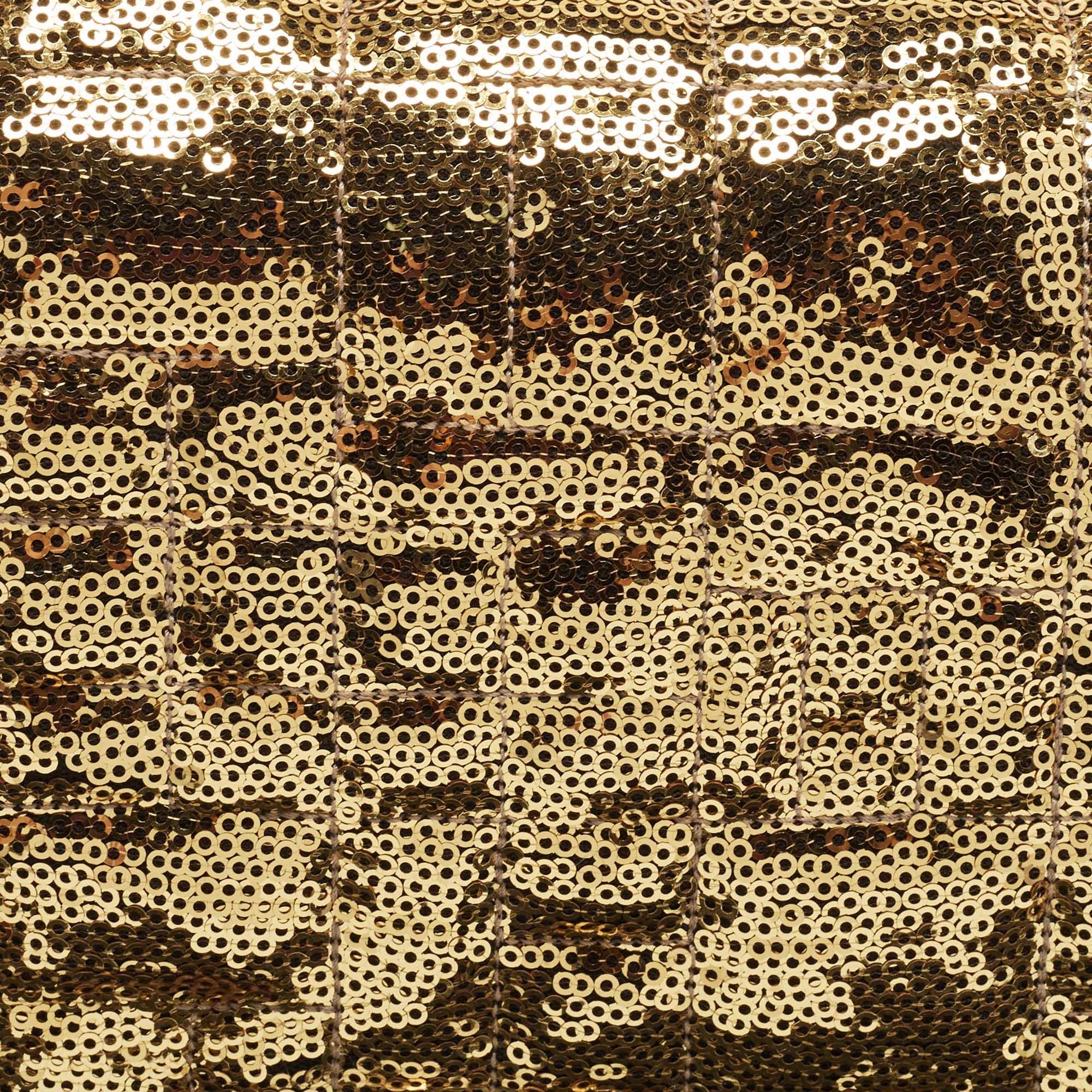 Dolce & Gabbana Gold Sequin Miss Charles Shoulder Bag 11