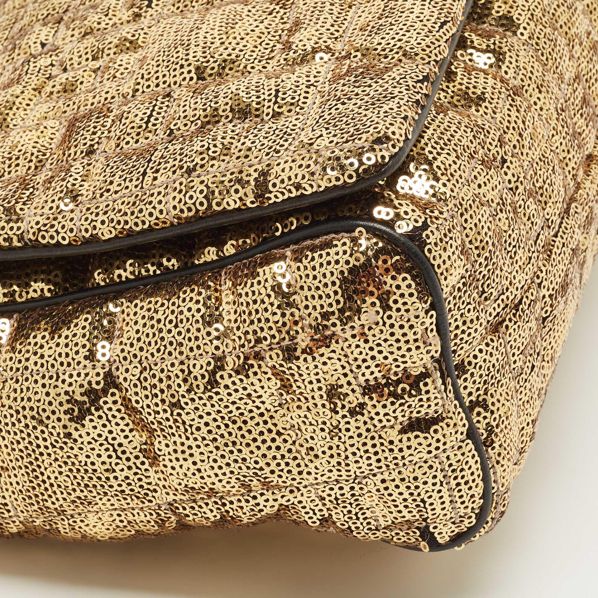 Dolce & Gabbana Gold Sequin Miss Charles Shoulder Bag 2