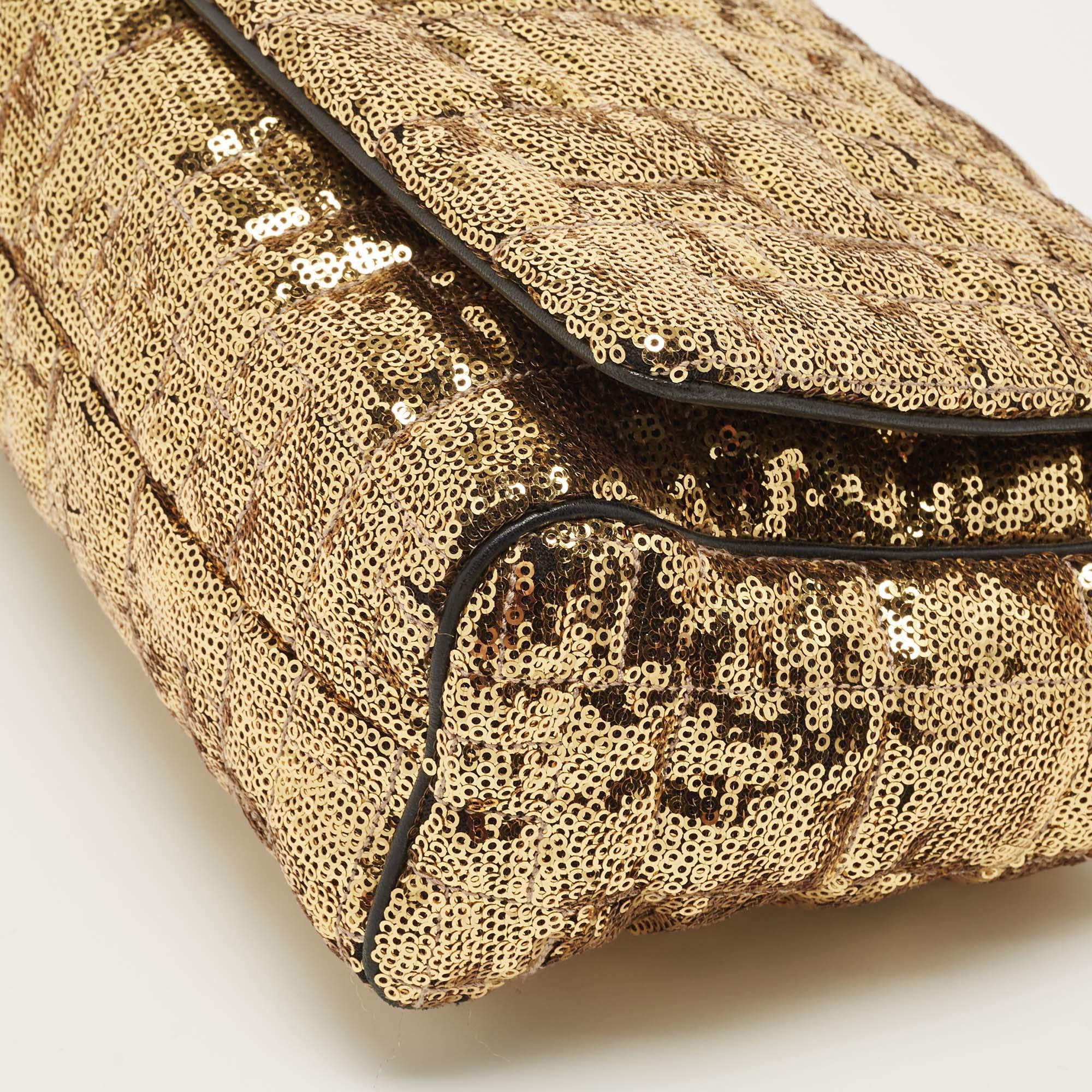 Dolce & Gabbana Gold Sequin Miss Charles Shoulder Bag 3