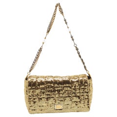 Dolce & Gabbana Gold Sequin Miss Charles Shoulder Bag