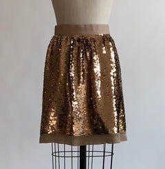 Dolce & Gabbana Gold Sequin Skirt New with Tags