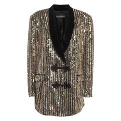 Dolce 
Gabbana Gold Sequin Toggle Up Blazer M