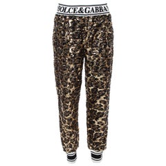 Dolce & Gabbana Goldfarbene Trainingshose mit Pailletten S