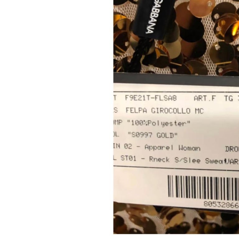 Dolce and Gabbana Gold Sequins Jacquard Tracksuit Top Party Bright