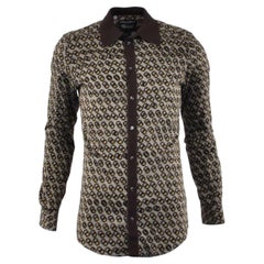 Dolce & Gabbana - GOLD Shirt with Knit Collar Brown