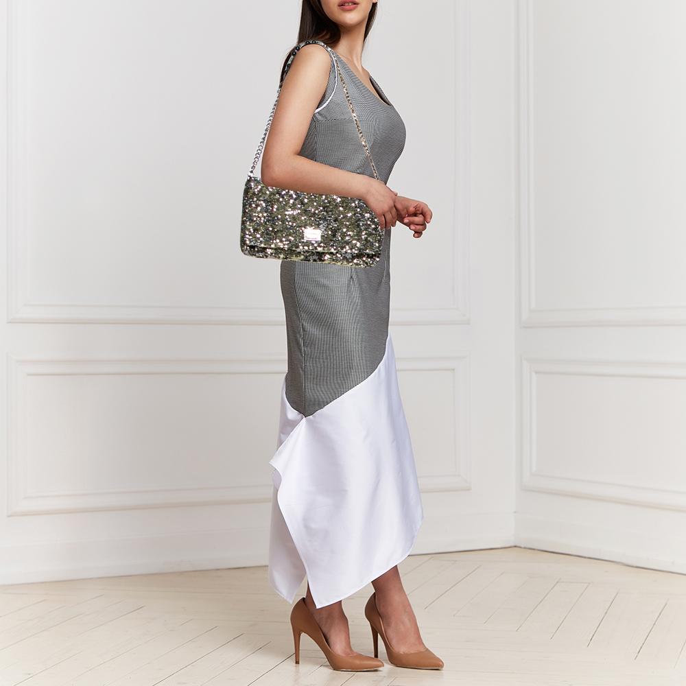 dolce and gabbana gold sequin bag