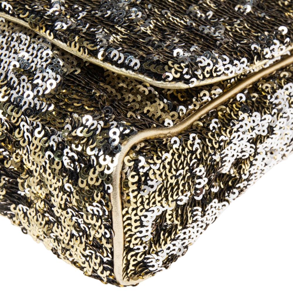 Dolce & Gabbana Gold/Silver Sequins Miss Charles Shoulder Bag 2