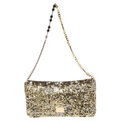 Dolce & Gabbana Gold/Silver Sequins Miss Charles Shoulder Bag