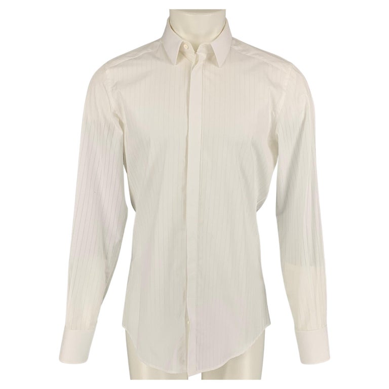 Dolce & Gabbana White Cotton GOLD Long Sleeves Formal Shirt main image 0