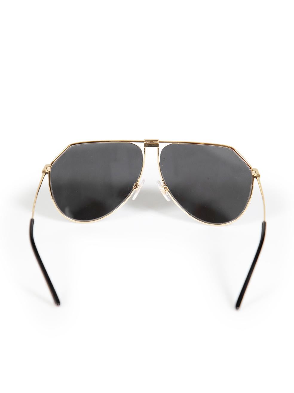 Gray Dolce & Gabbana Gold Tinted Aviator Sunglasses