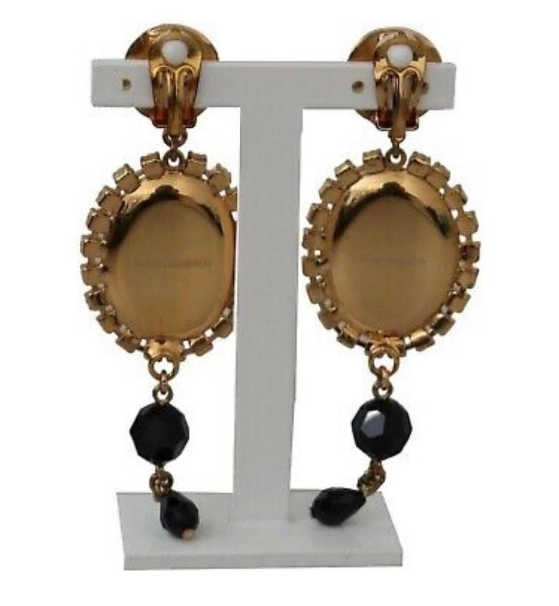 dolce and gabbana black earrings