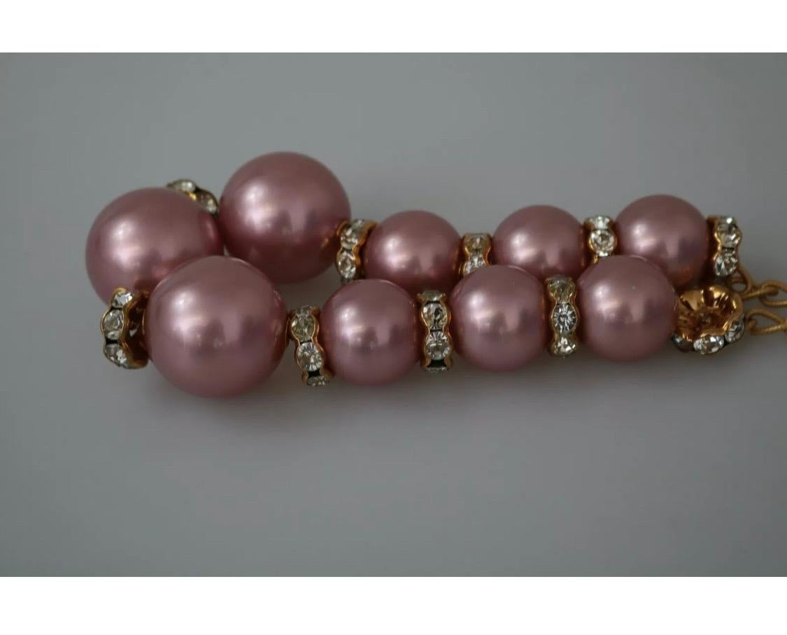 Modern Dolce & Gabbana gold-tone necklace decorated with pink pearls