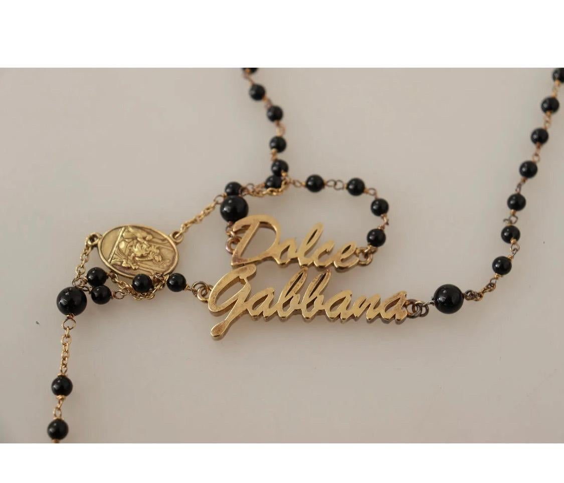 Dolce & Gabbana Gold-tone necklace with a rosary motif. Made of silver. 1
