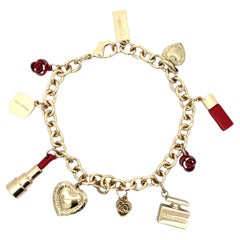 Dolce & Gabbana Gold-Tone Vintage Chunky Multi-Charm Bracelet
