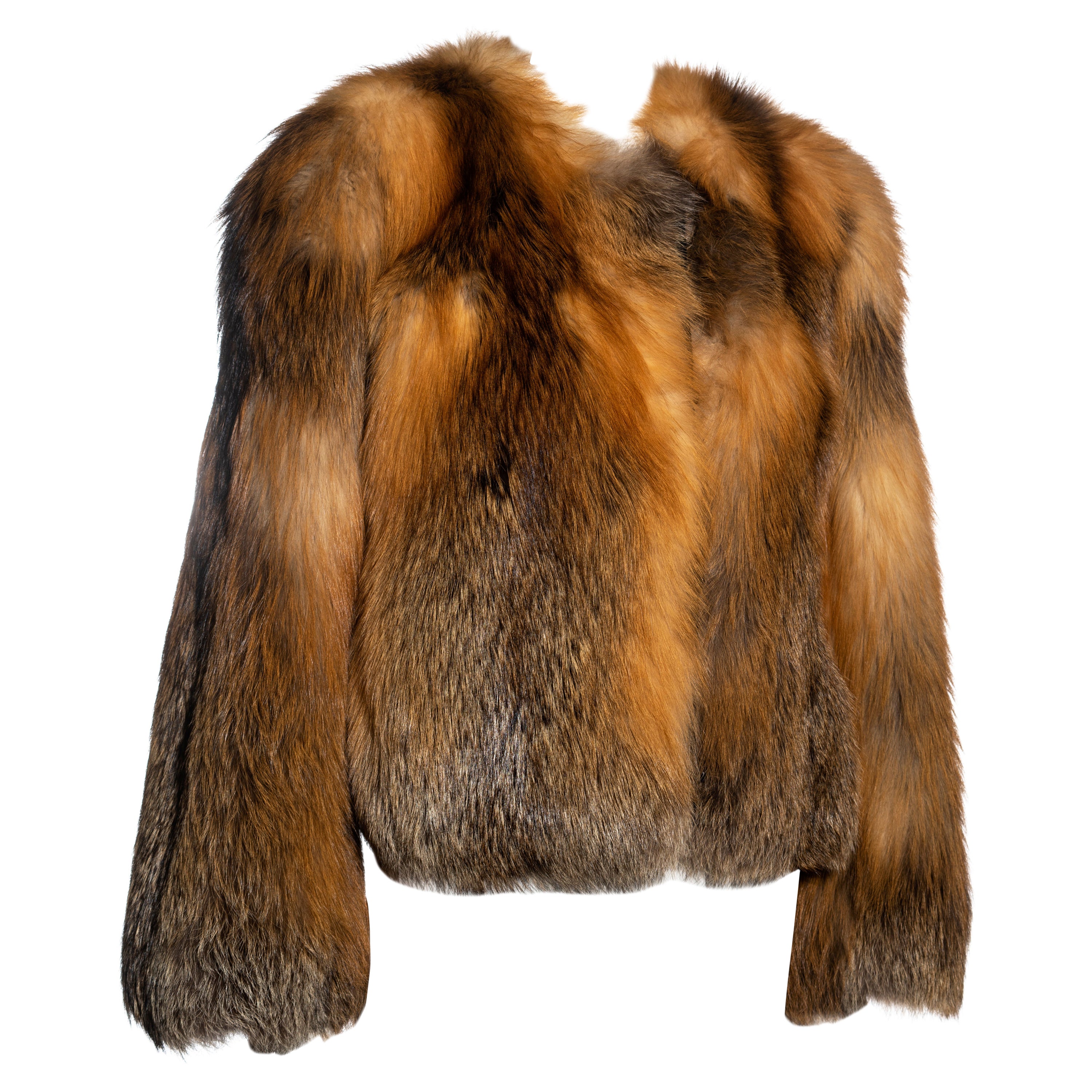 Dolce & Gabbana Goldene Fuchspelzjacke, fw 2004