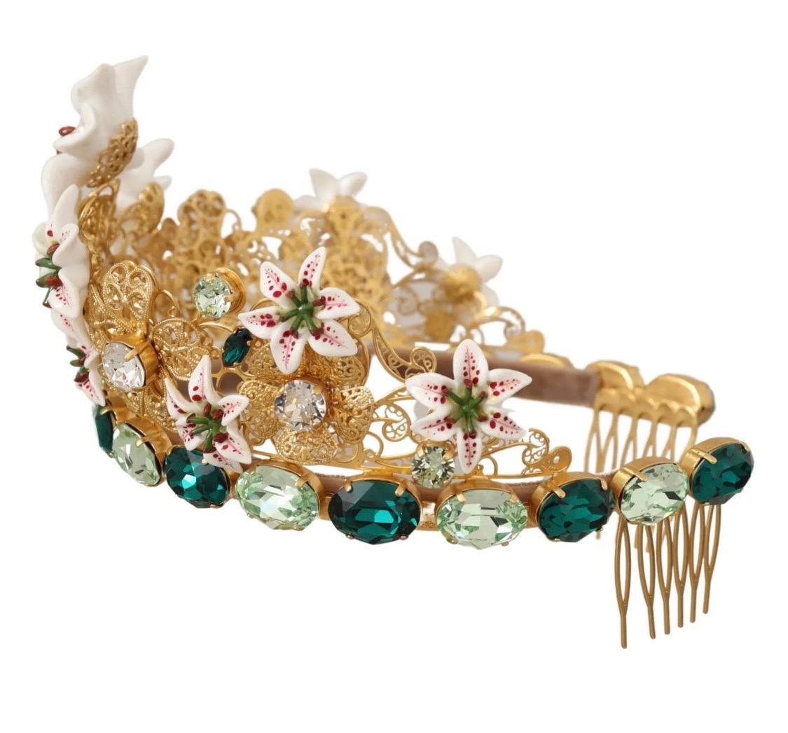 Dolce & Gabbana golden tiara with an openwork pattern 4