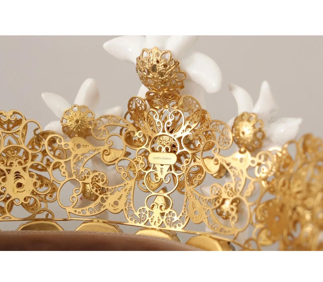 Women's Dolce & Gabbana golden tiara with an openwork pattern