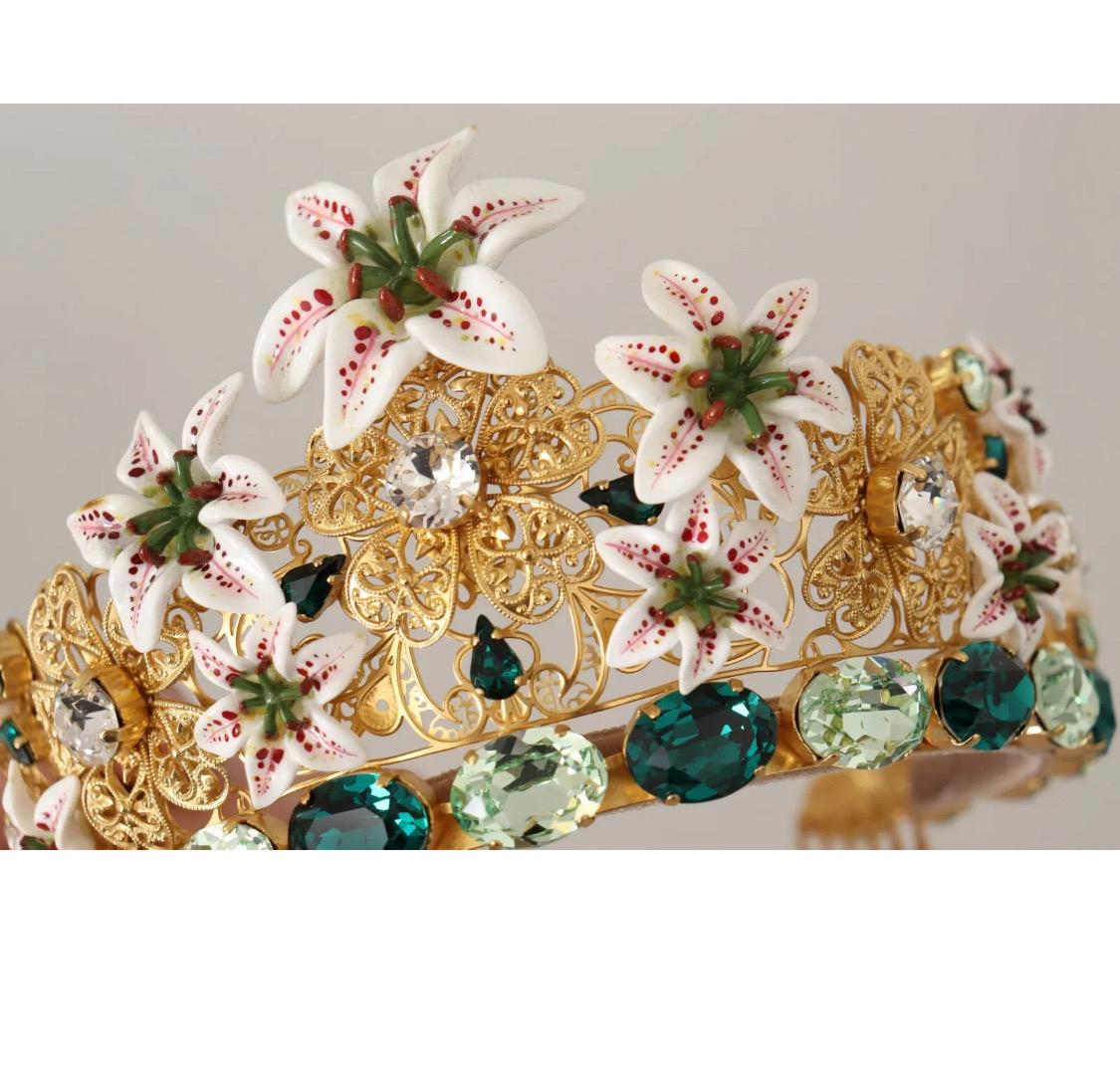 Dolce & Gabbana golden tiara with an openwork pattern 1