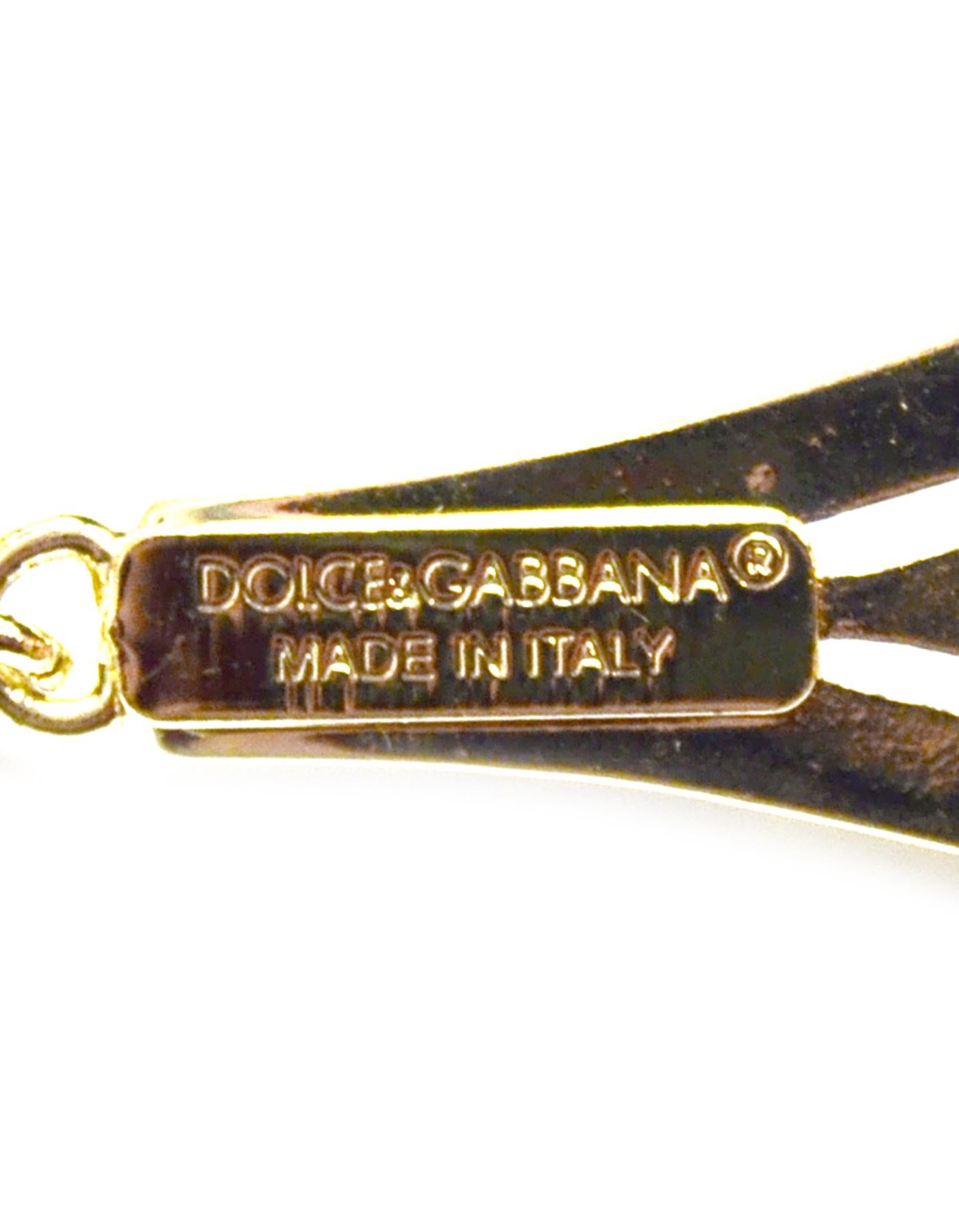 Dolce & Gabbana Goldtone Filigrana Swarovski Crystal Pendant Earrings 2