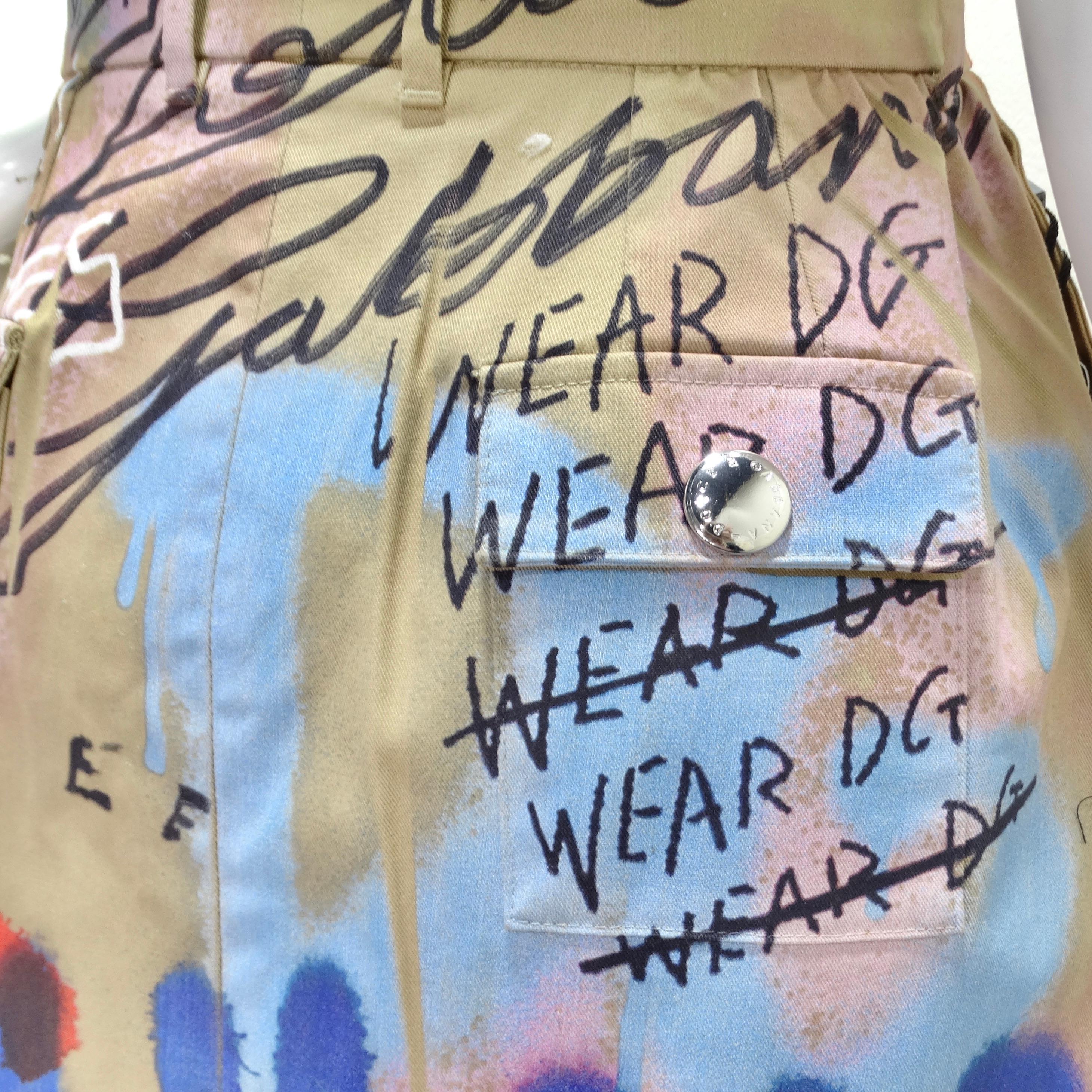 Dolce & Gabbana Graffiti Print Pleated Skirt For Sale 2