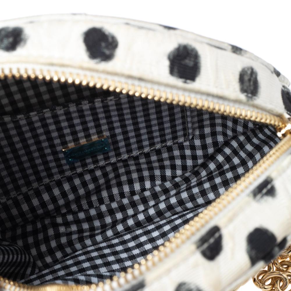 Dolce & Gabbana Graphic Polka Dot Fabric Brocade Round Glam Crossbody Bag 1