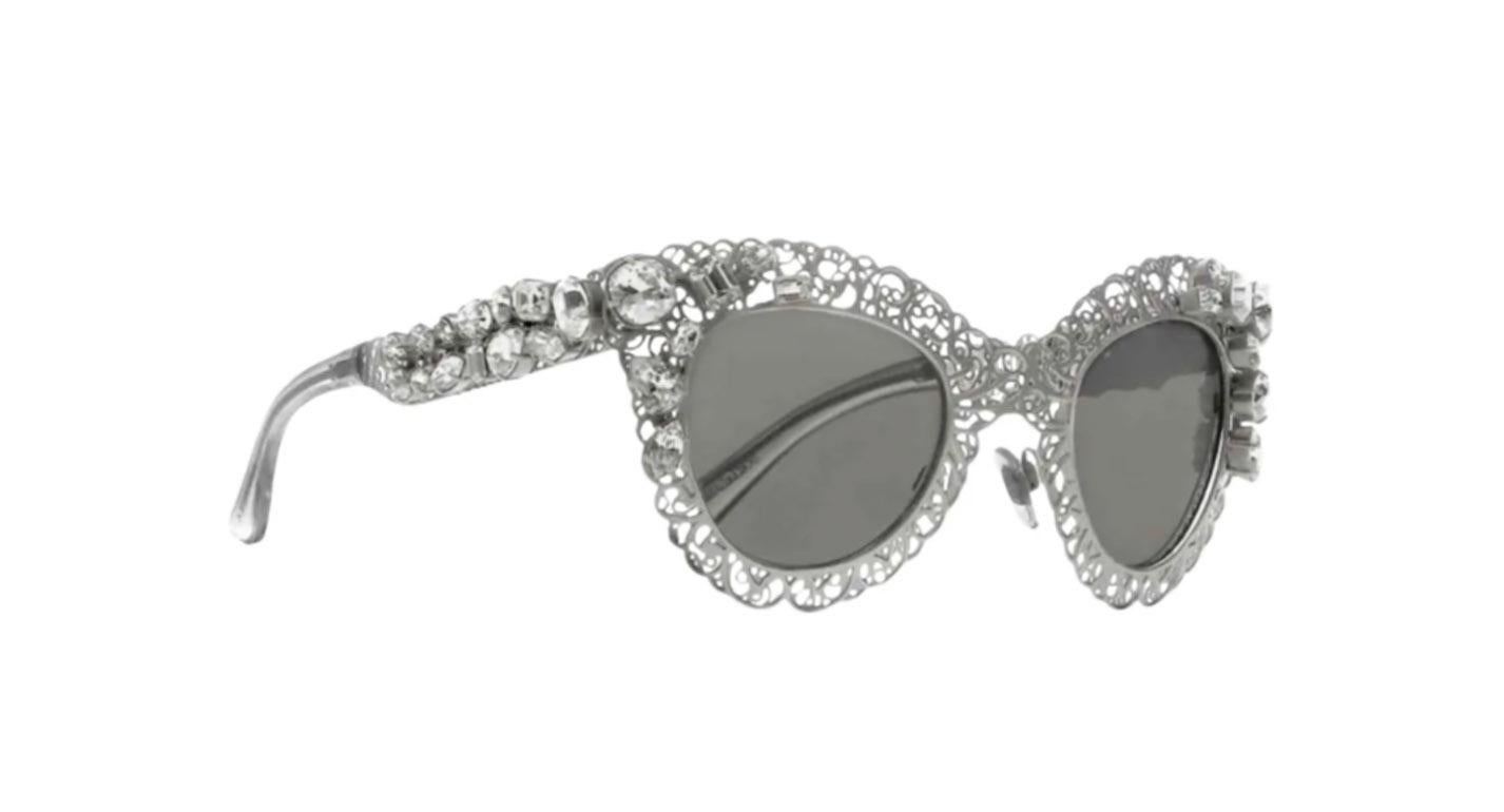 Signature Dolce & Gabbana Filigree Clear Crystals Sunglasses 
 
Made in Italy

With original box and case! 
 
Please check out my other clothing and beach wear and DG shoes and accessories!