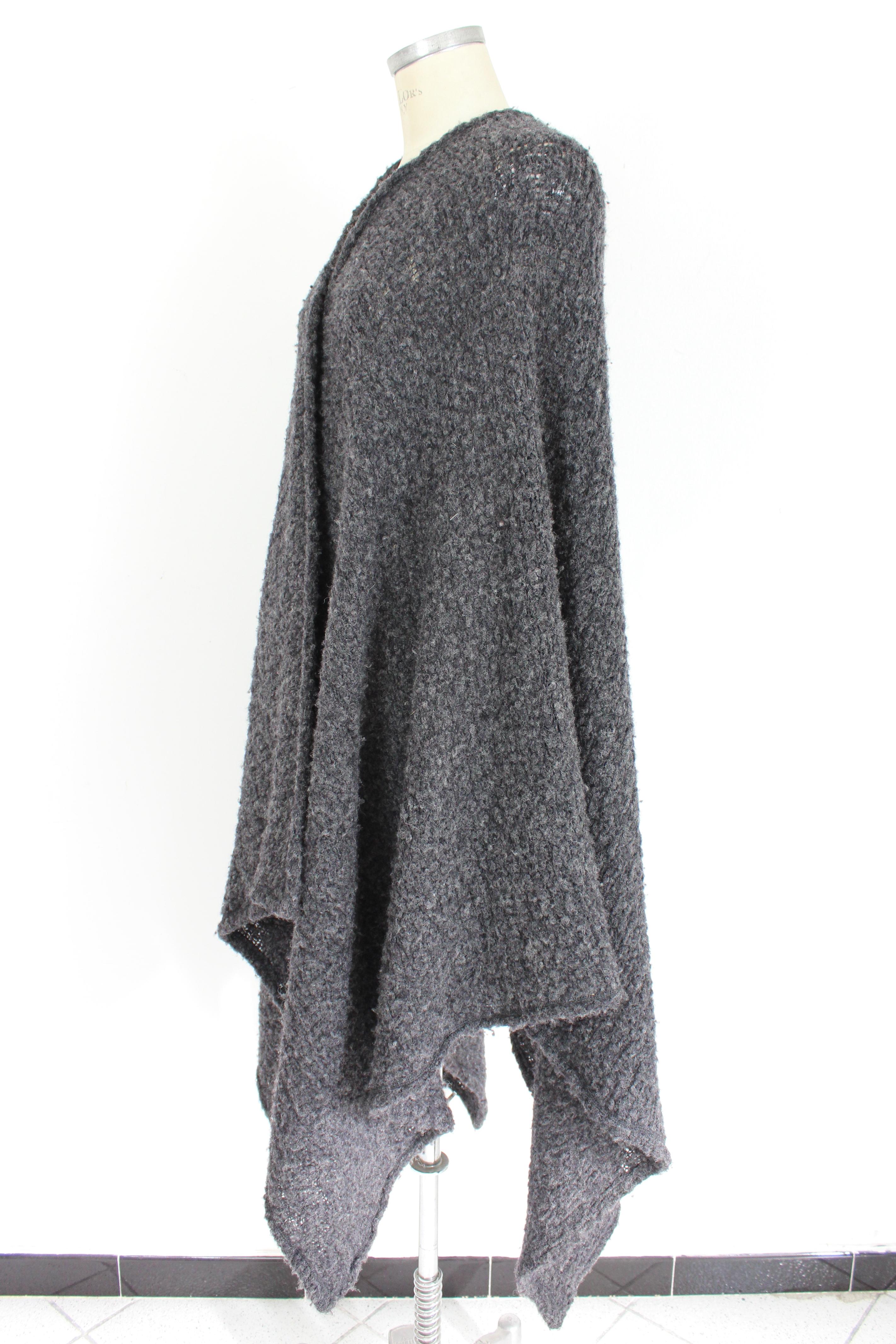 Dolce & Gabbana Gray Wool Cape Mantle Coat 1