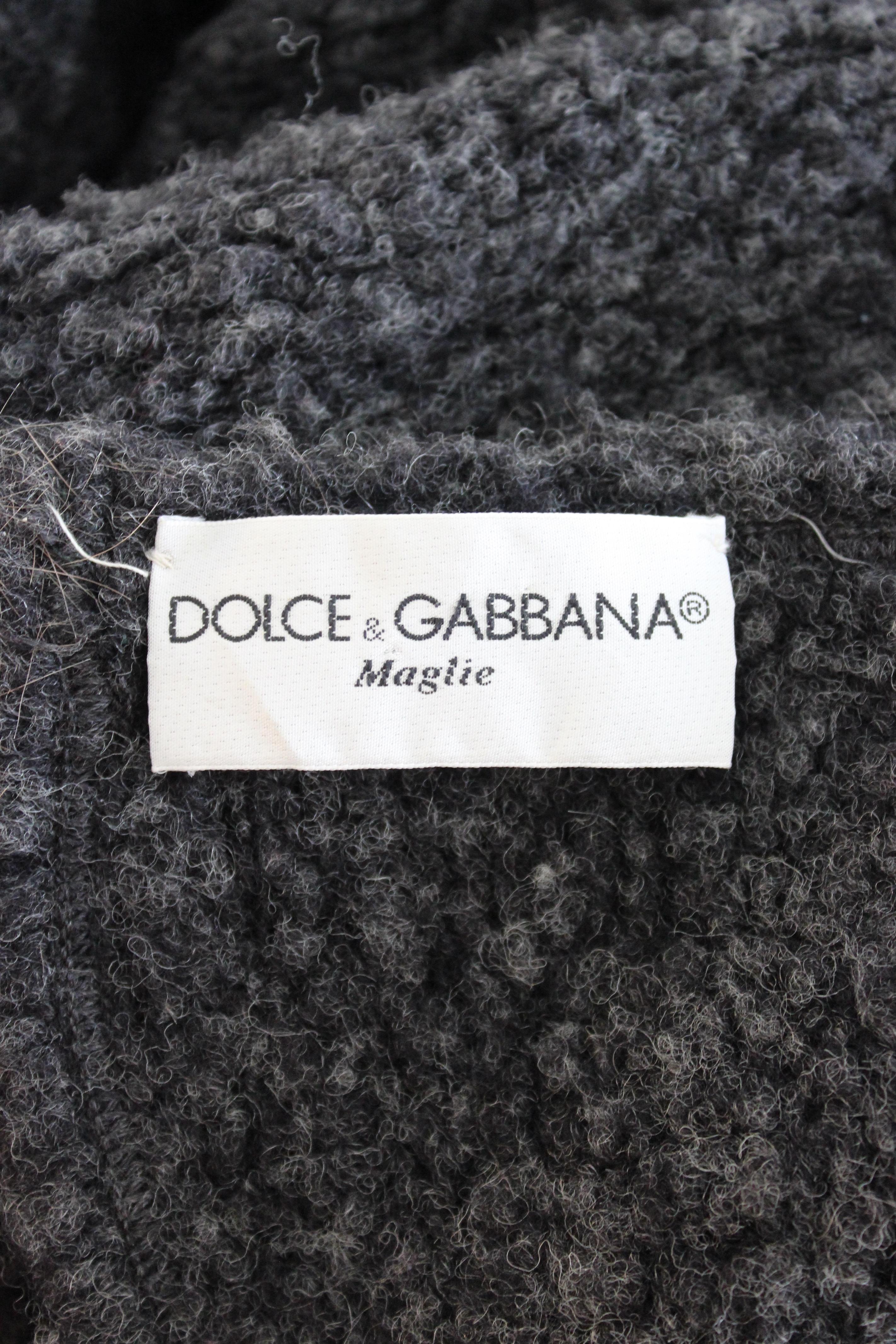 Dolce & Gabbana Gray Wool Cape Mantle Coat 2