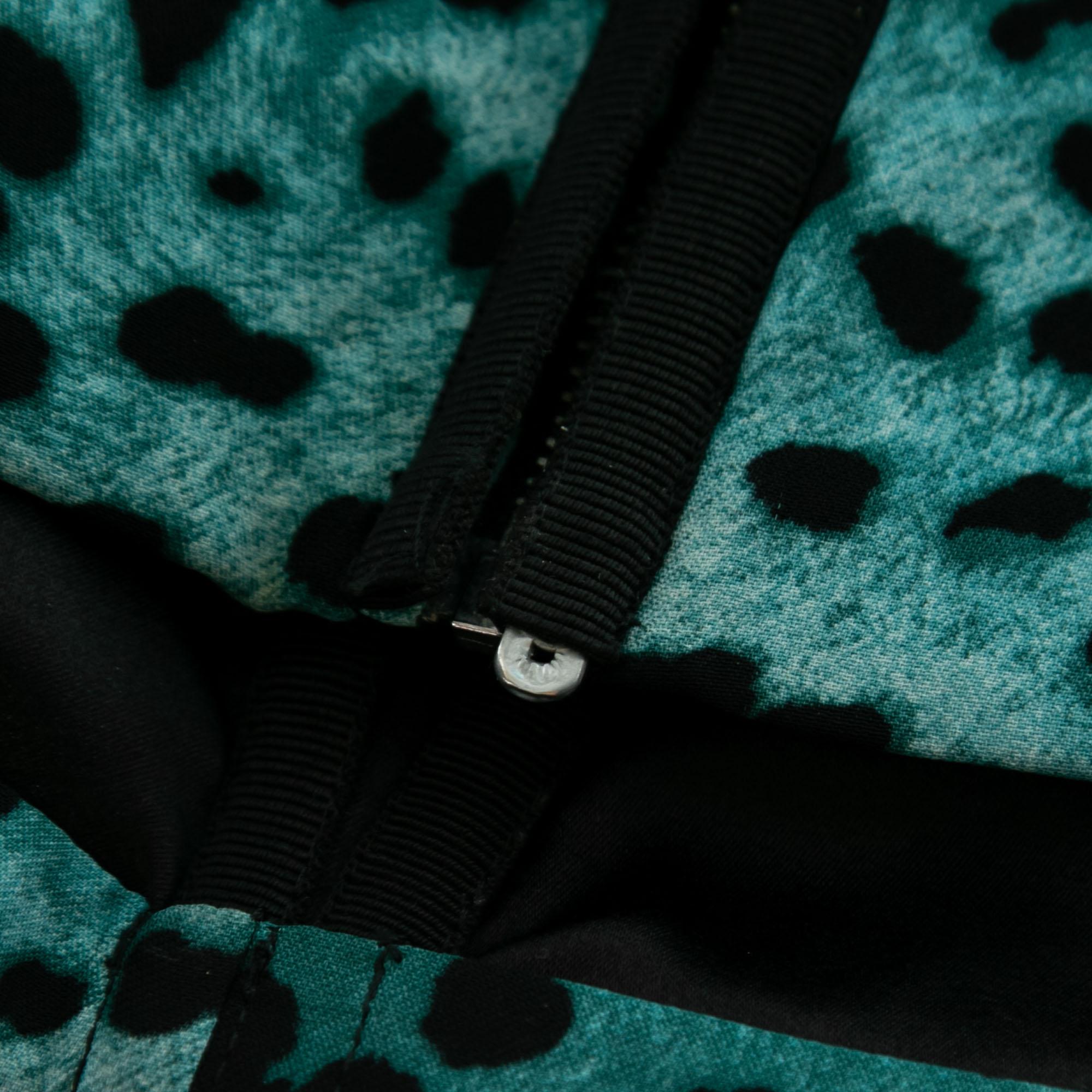 Women's Dolce & Gabbana Green Animal Print Knit Corset Top M