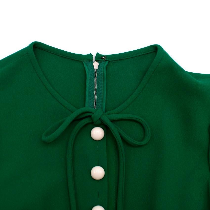 Green Dolce & Gabbana green button-down cady midi dress US 6