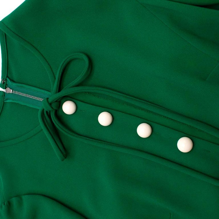Dolce and Gabbana green button-down cady midi dress US 6 at 1stDibs