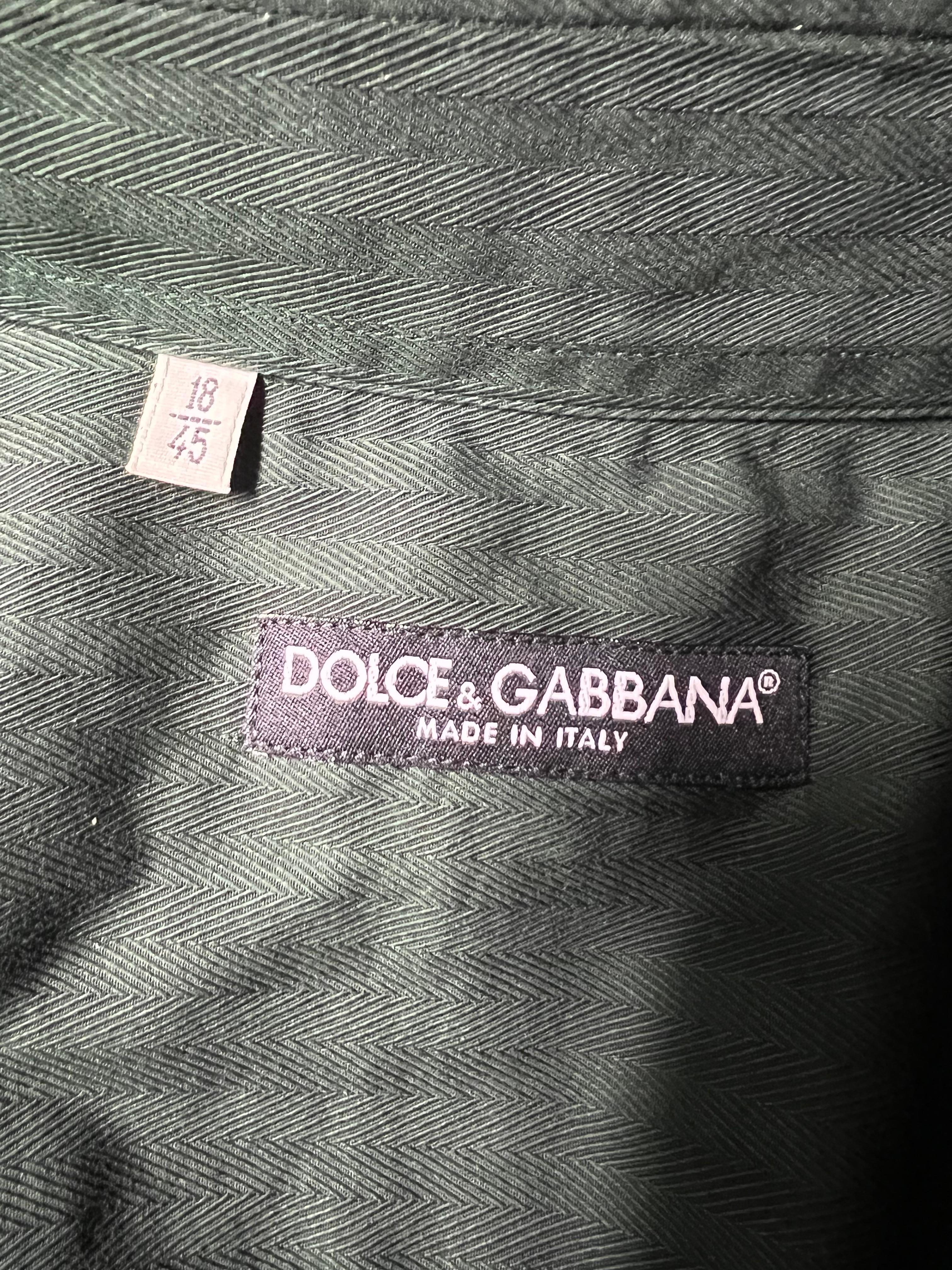 Women's or Men's Dolce & Gabbana Green Button Down Shirt, Size 18/ 44 For Sale