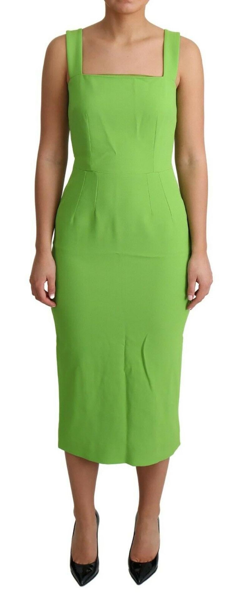 Dolce & Gabbana Vestido Midi De Cady in Green Save 30% Womens Clothing Dresses Casual and day dresses 