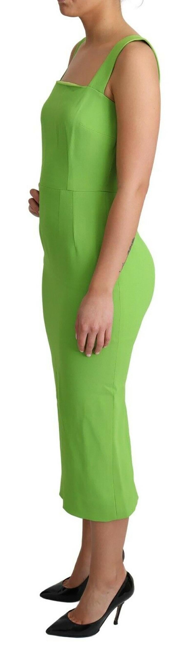 green mid length dress