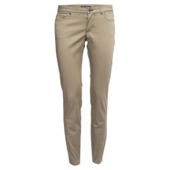 Dolce & Gabbana Grüne, Kontrast-Beistellbesatz-Hose aus Baumwolle, Slim, M