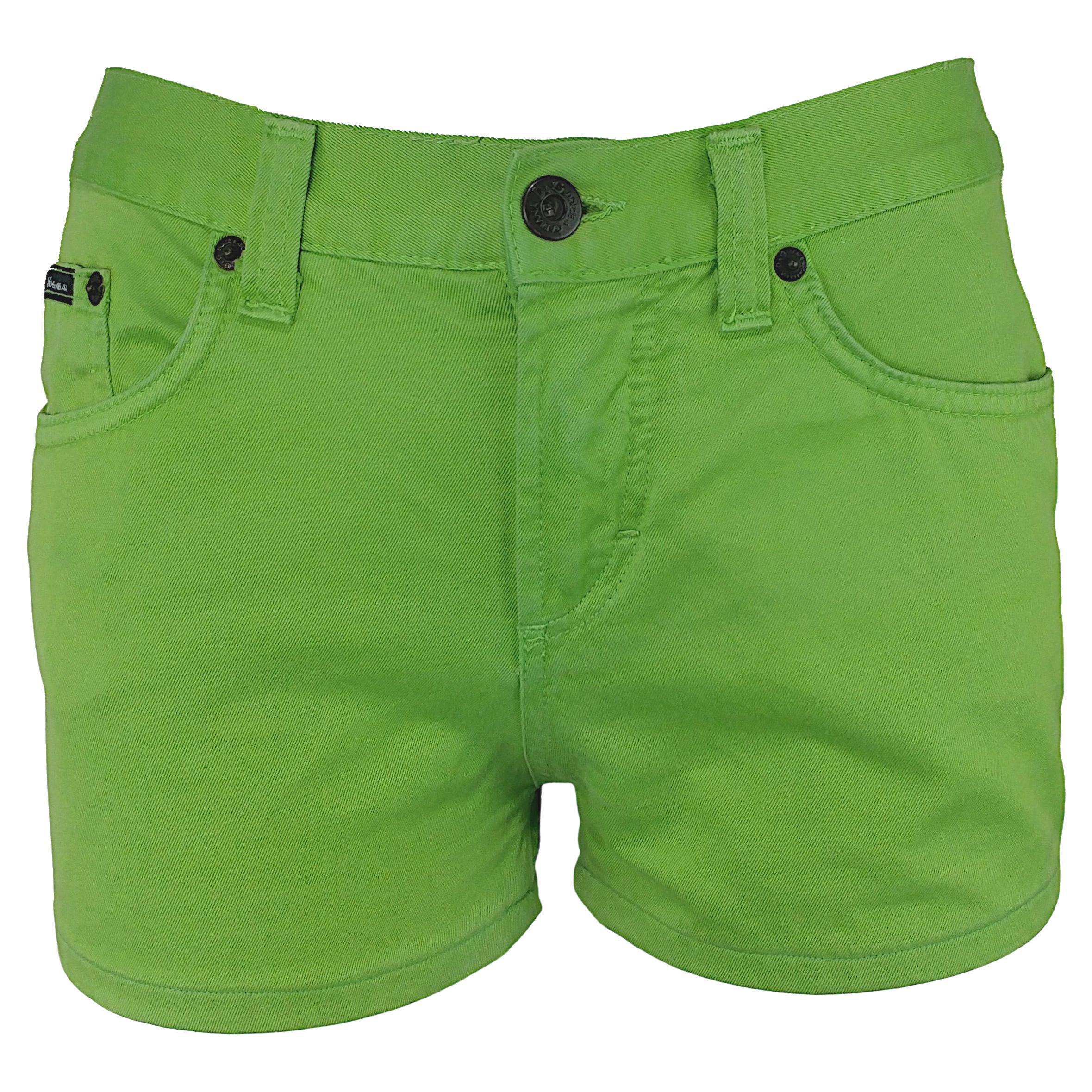 DOLCE and GABBANA Green Cotton Denim Shorts or Hot Pants Size
