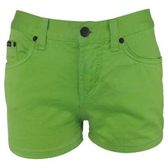 DOLCE & GABBANA - Green Cotton Denim Shorts or Hot Pants | Size 4US 36EU