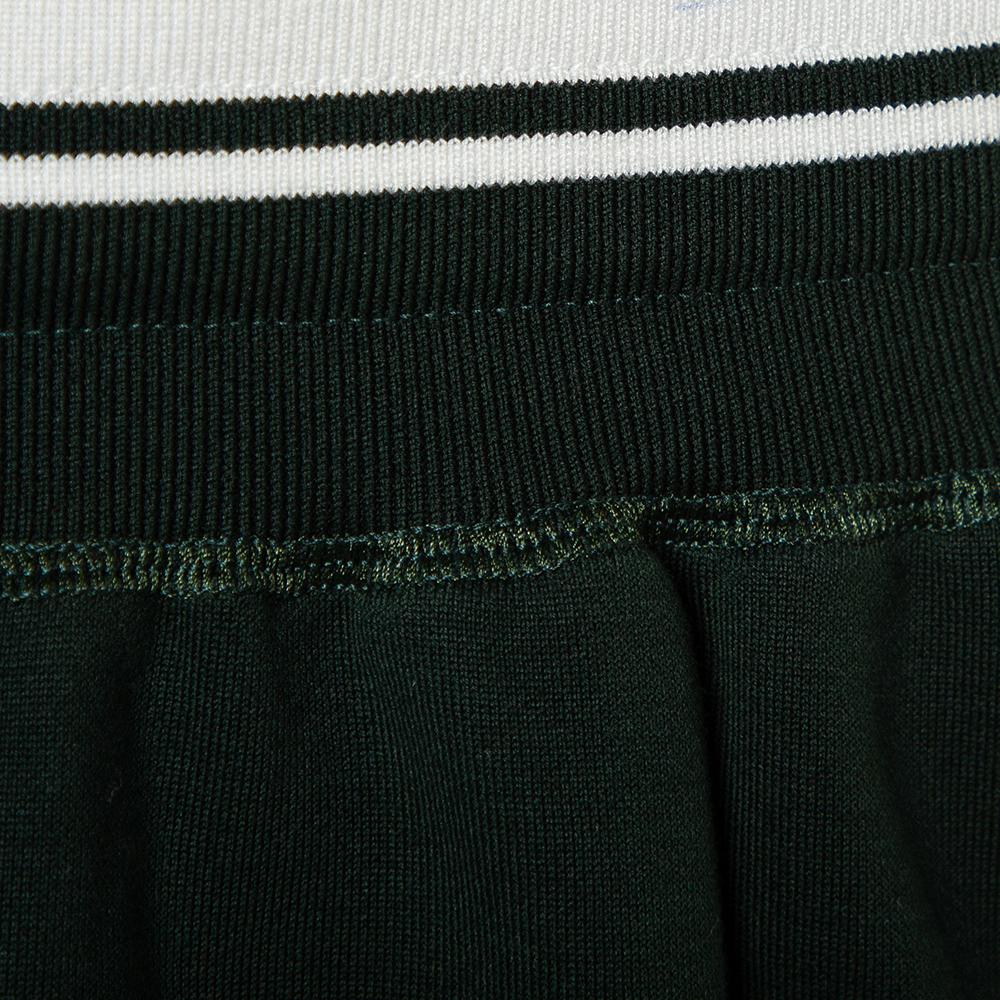 Black Dolce & Gabbana Green Cotton Knit Side Zipper Detail Bermuda Shorts M