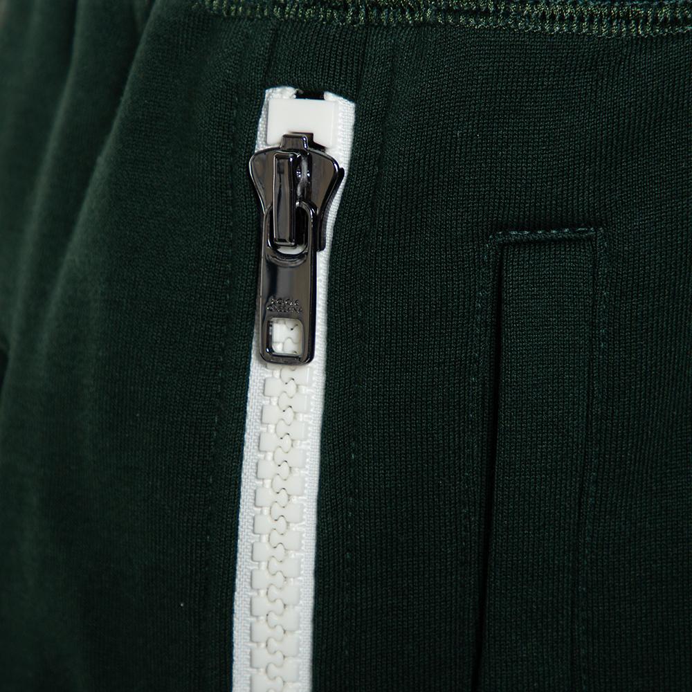 Dolce & Gabbana Green Cotton Knit Side Zipper Detail Bermuda Shorts M In Good Condition In Dubai, Al Qouz 2