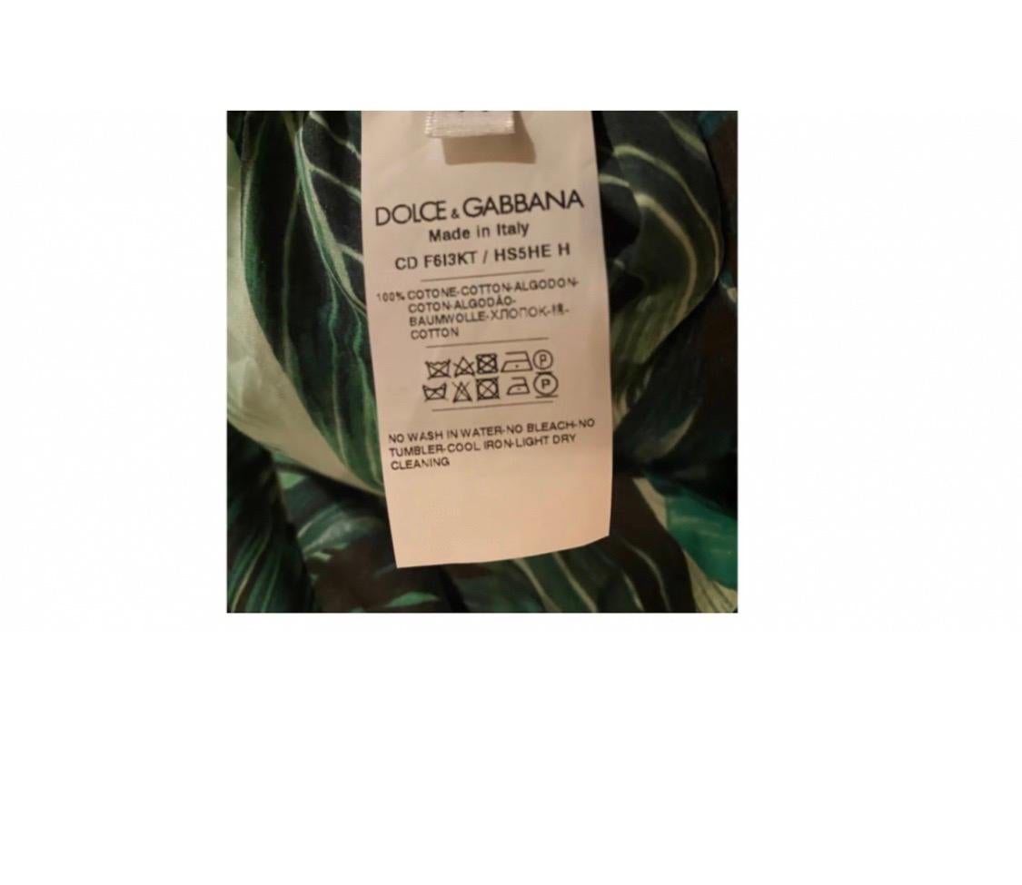 Women's Dolce & Gabbana green cotton Sicilian jungle motive women dress  For Sale
