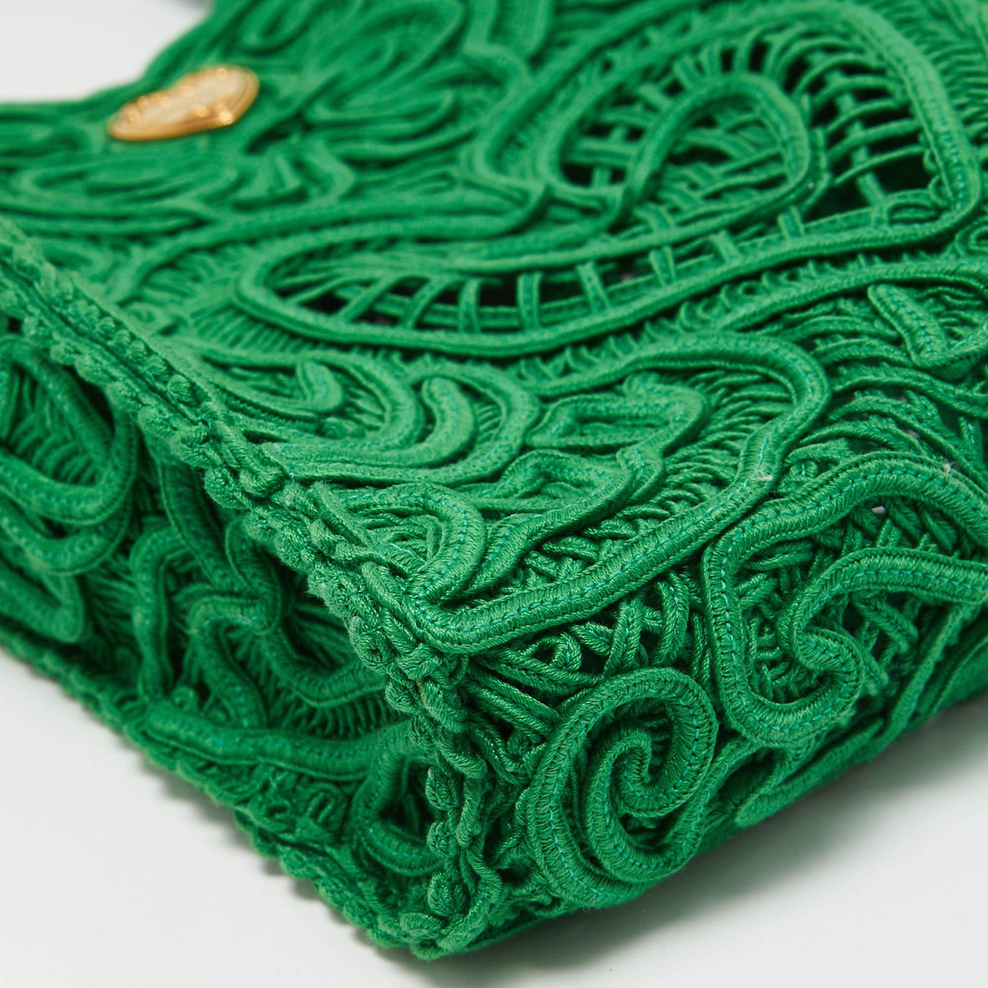 Dolce & Gabbana Green Crochet Beatrice Tote 3