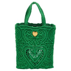 Dolce & Gabbana Green Crochet Beatrice Tote