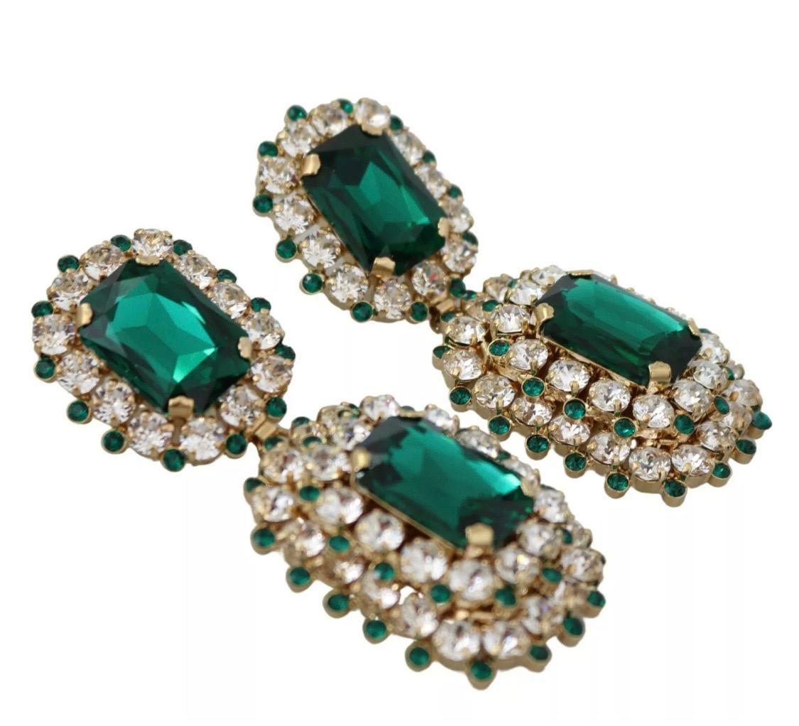DOLCE & GABBANA
Gorgeous brand new with tags, 100% Authentic Dolce & Gabbana earrings with large emerald-green crystals surrounded by sparkling pave. The model is made of a lightweight hypoallergenic alloy that does not tarnish over time.

Model: