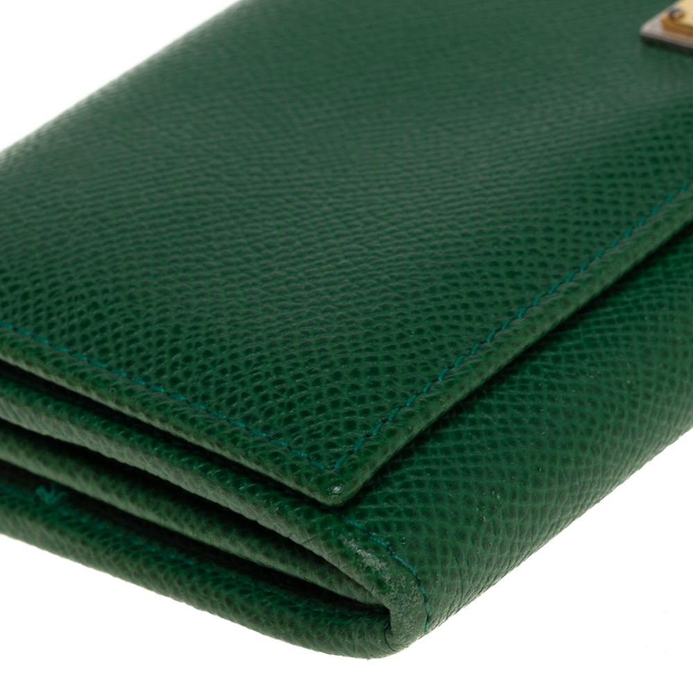 Dolce & Gabbana Green Dauphine Leather Continental Wallet 1
