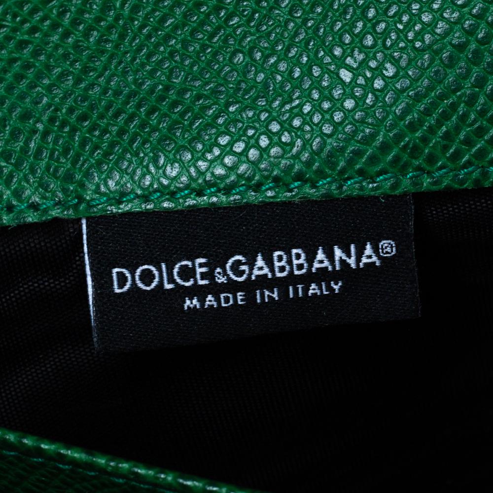 Dolce & Gabbana Green Dauphine Leather Continental Wallet 3