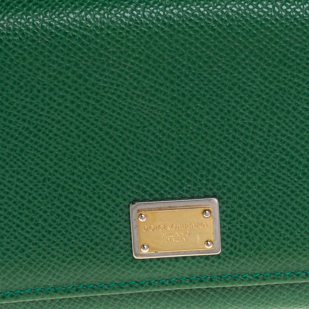 Dolce & Gabbana Green Dauphine Leather Continental Wallet 4