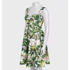 Dolce & Gabbana Green Floral Fitted Dress Sz.40/S