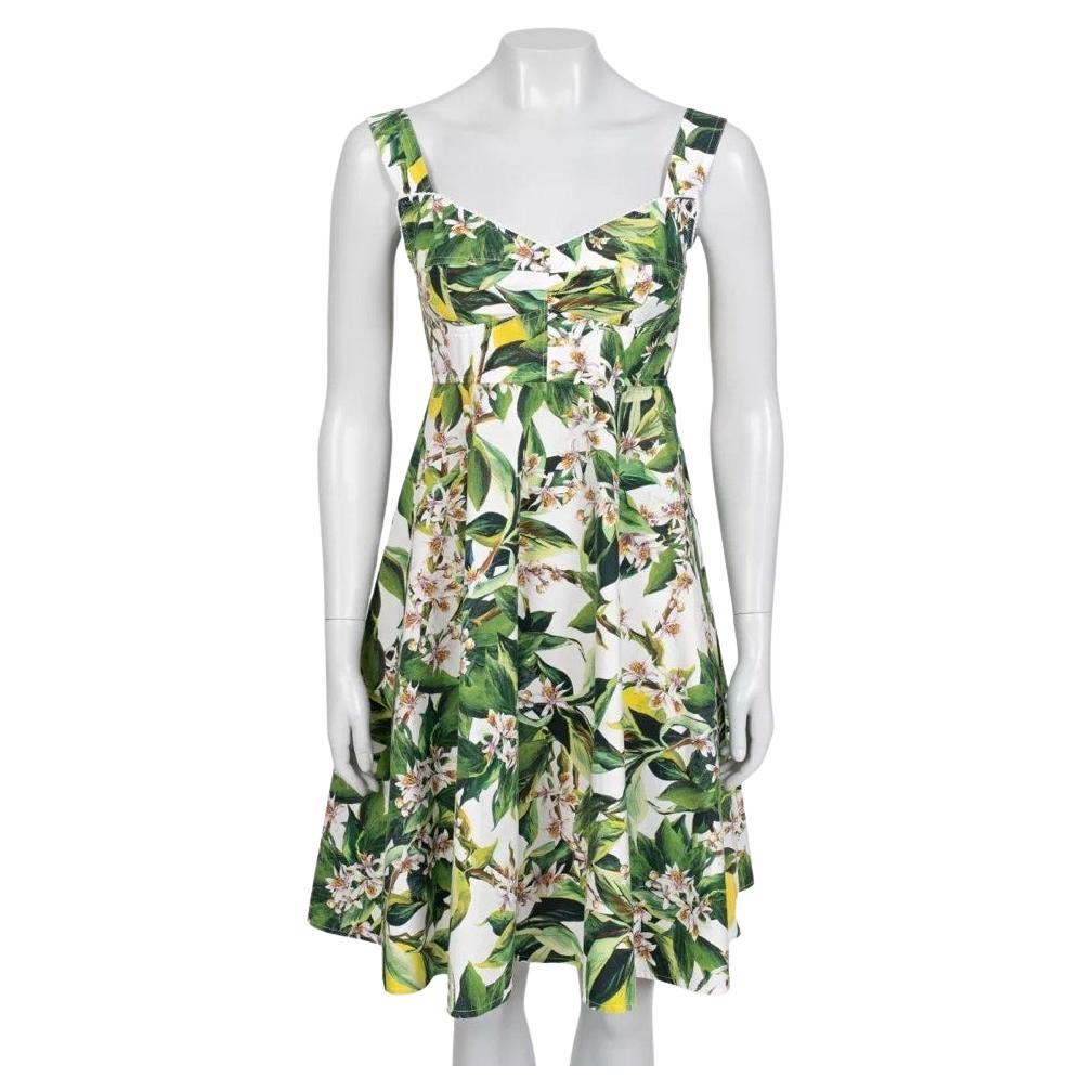 Dolce & Gabbana Green Floral Fitted Dress Sz.40/S