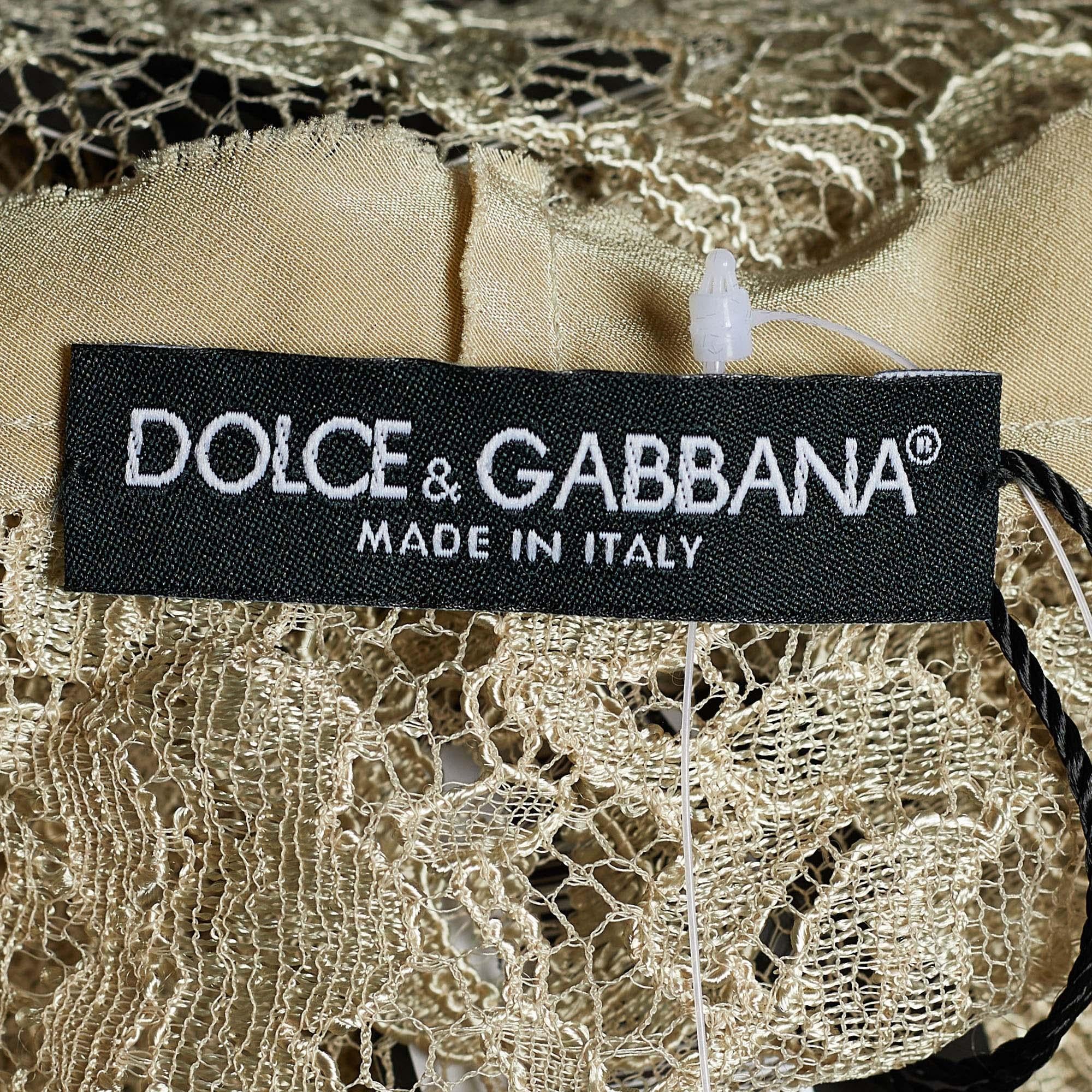 Dolce & Gabbana Top en dentelle à fleurs vertes M Neuf - En vente à Dubai, Al Qouz 2