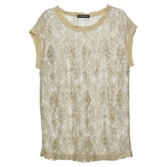 Dolce & Gabbana Green Floral Lace Top M